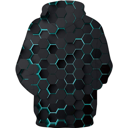 Blauwe Honingraat Grappige Hoodie