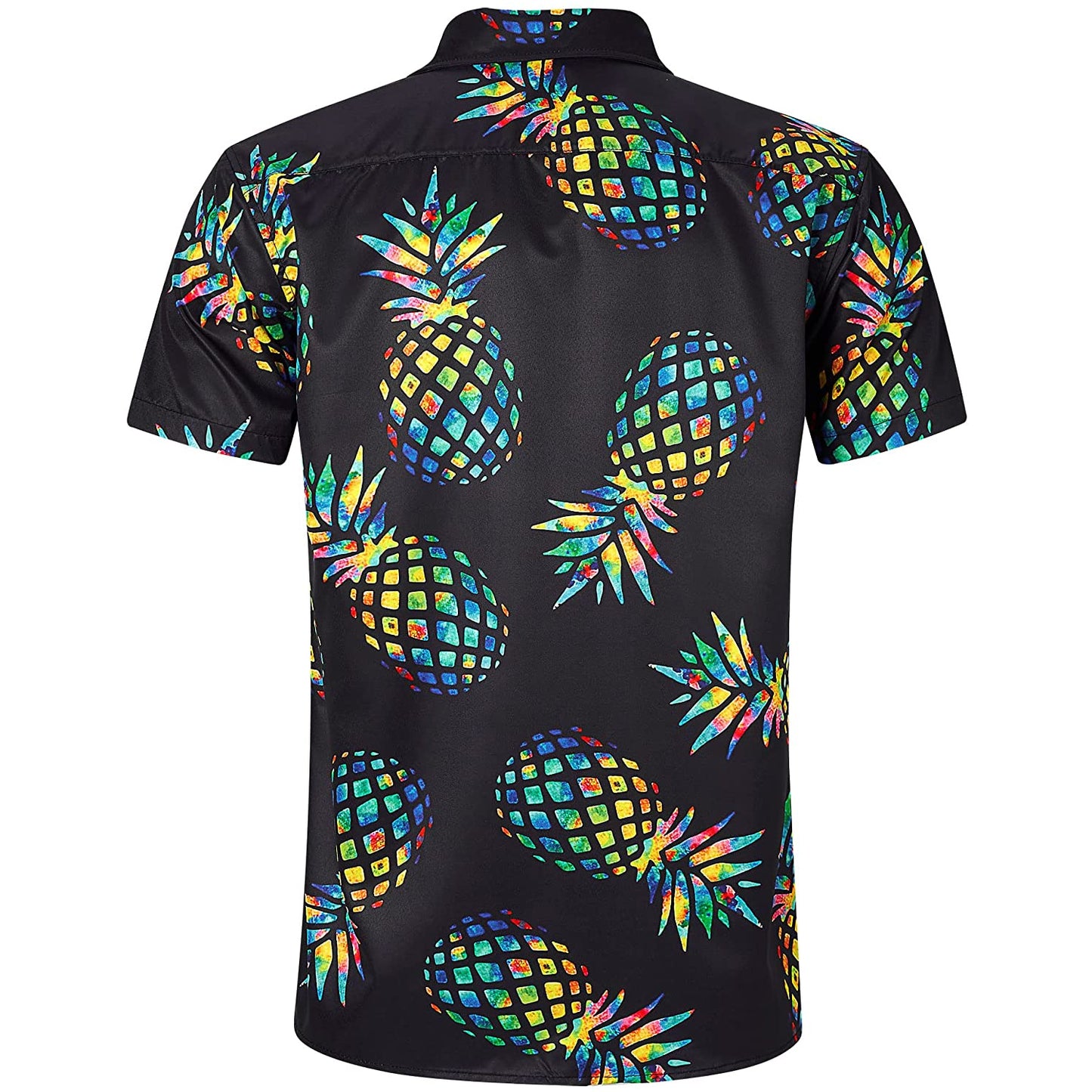 Bunte Ananas schwarz lustige Hawaiian Shirt