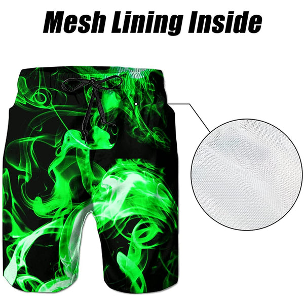 Green Smoke Funny Swim Trunks