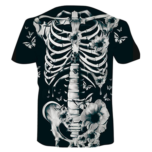 Skeleton Flowers Halloween T Shirt