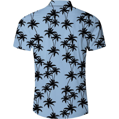 Light Blue Palm Tree Funny Hawaiian Shirt