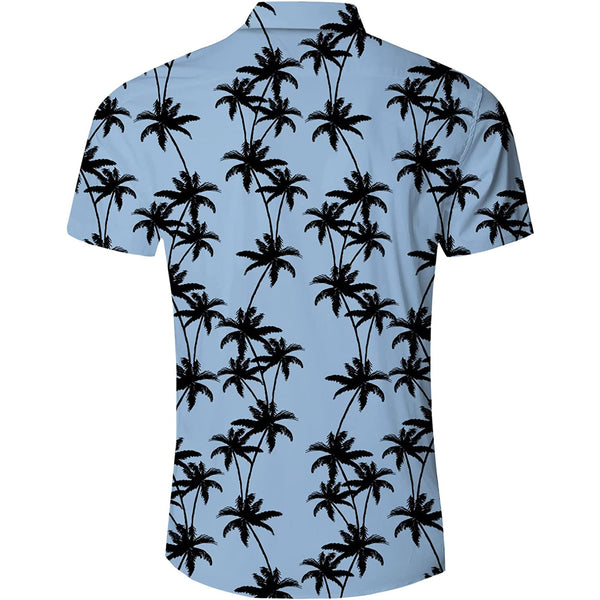 Light Blue Palm Tree Funny Hawaiian Shirt