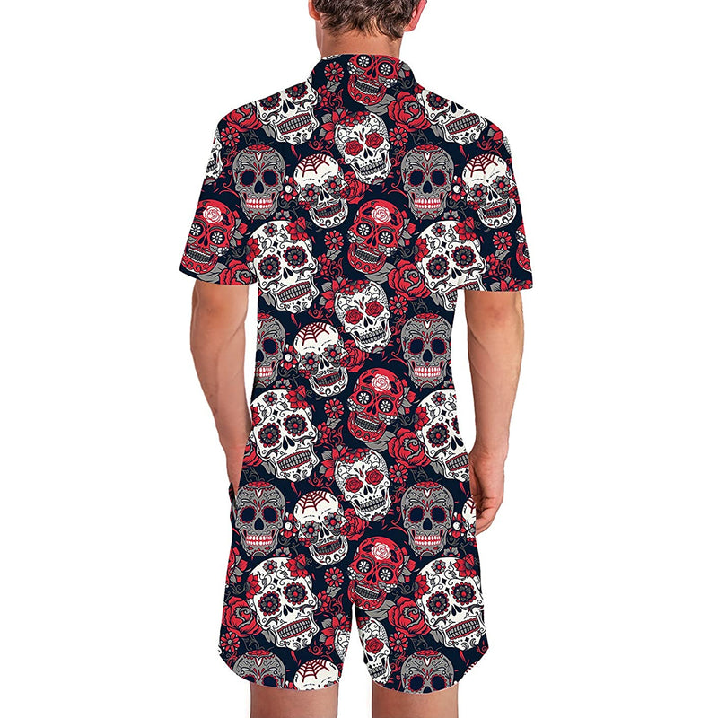 Rose Skull Male Romper