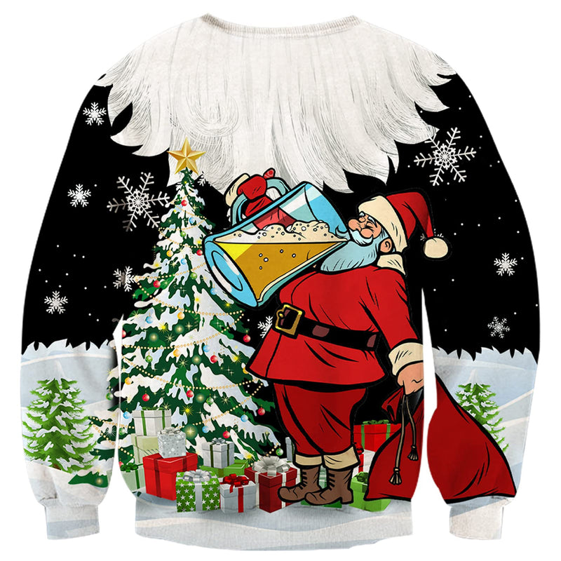 Santa Claus Drink Beer Ugly Christmas Sweater