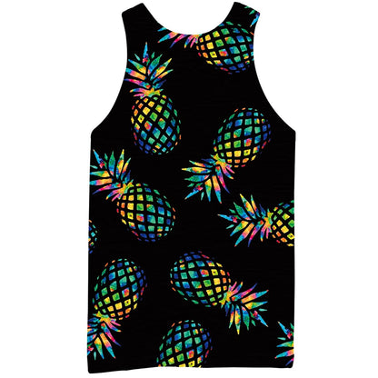 Lustiges Tank Top mit Ananas-Print, Schwarz