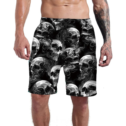 Smoke Skull Funny Swim Trunks