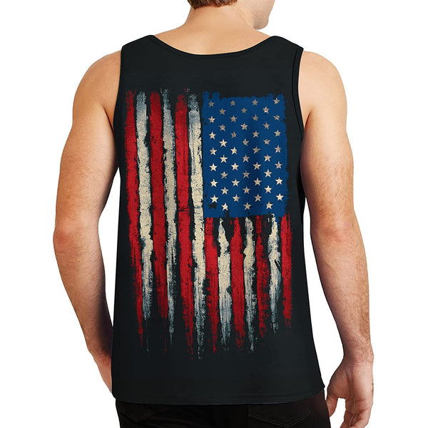 American Flag Black Funny Tank Top