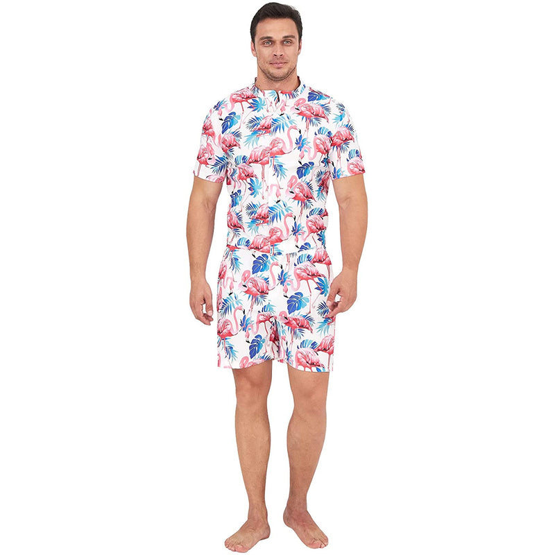 Flamingos White Male Romper