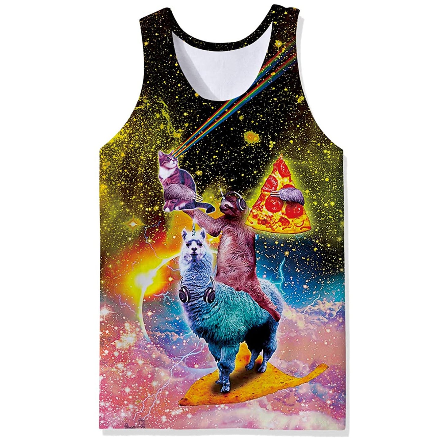 Faultier Reiten Lama Katze Lustig Tank Top