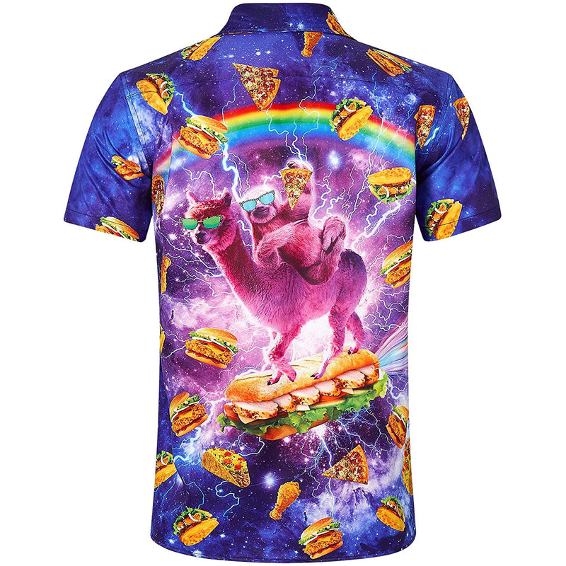 Taco Sloth Riding Llama Funny Hawaiian Shirt