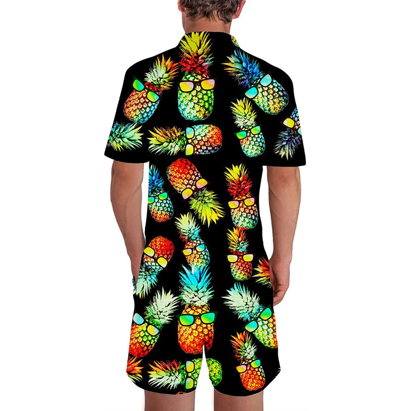 Colorful Sunglasses Pineapple Men Romper