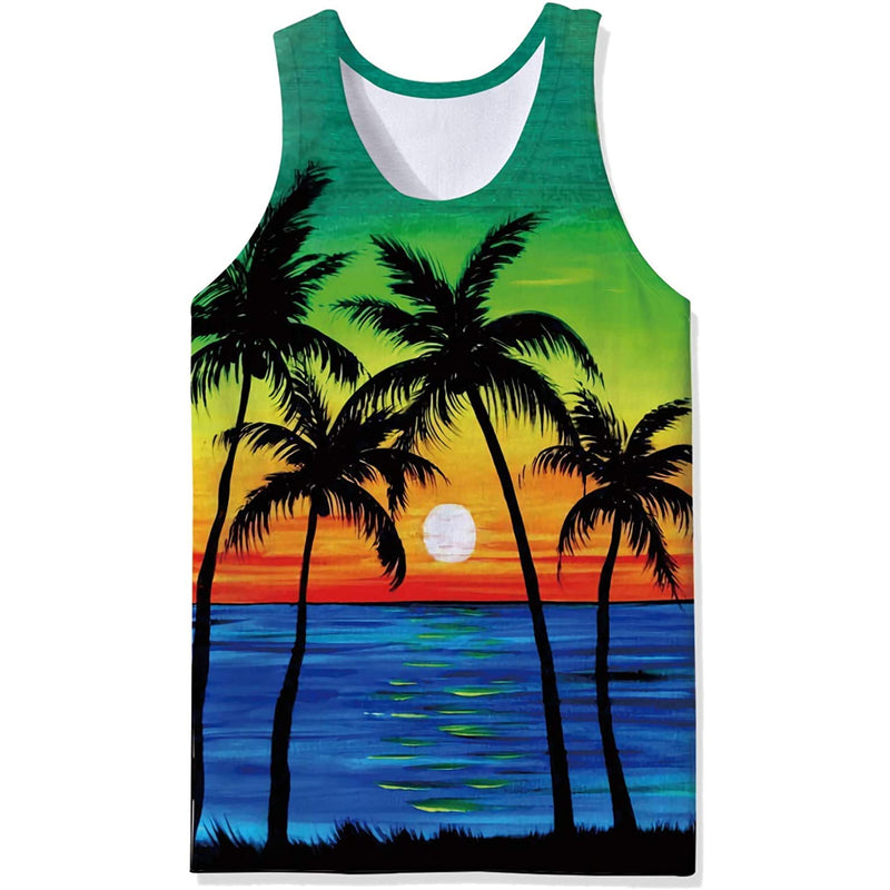 Coconut Tree Sunset Funny Tank Top