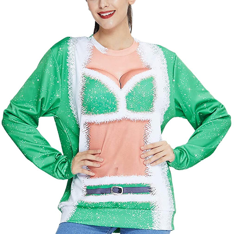 Green Big Boobs Ugly Christmas Sweater