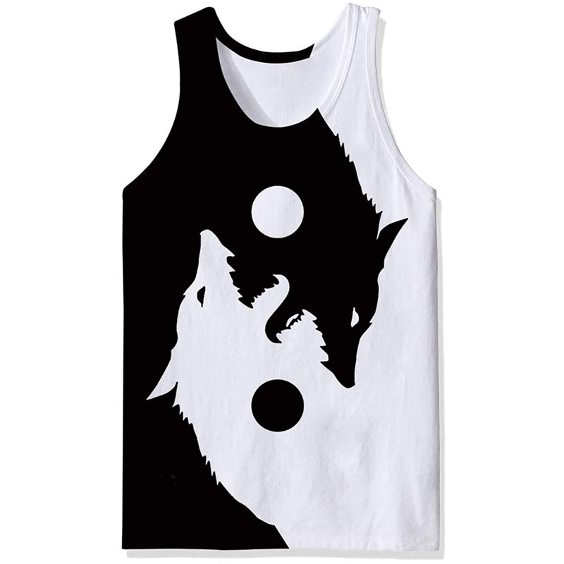 Yin Yang Wolf Funny Tank Top