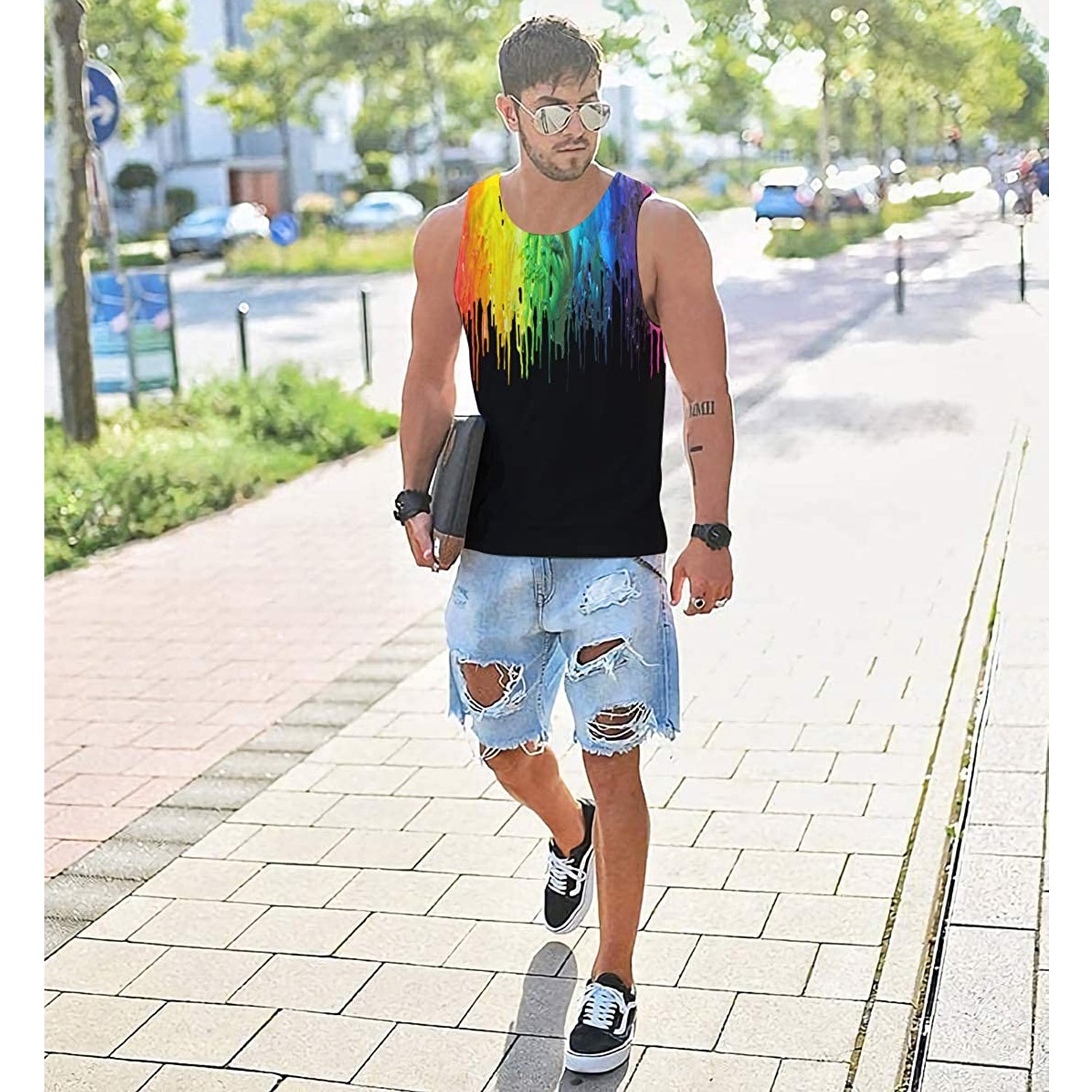 Black Paint Splatter Funny Tank Top – D&F Clothing®