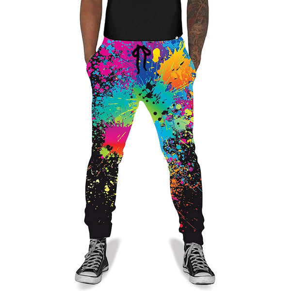 Black Paint Splatter Funny Sweatpants