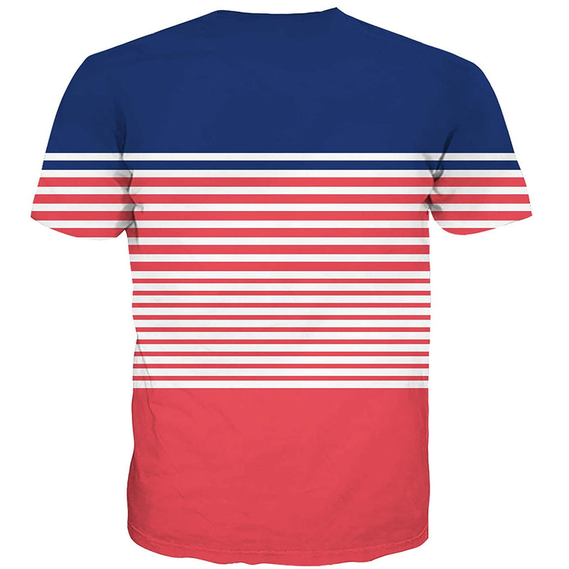 Blue White Red Stripe T Shirt