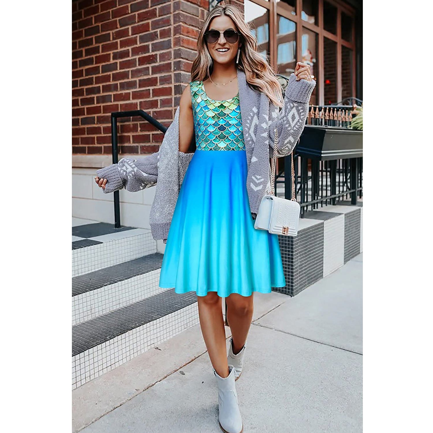 Blue Mermaid Funny Dress for Women 2XL Blue Mermaid Funny Dress for Women 2XL