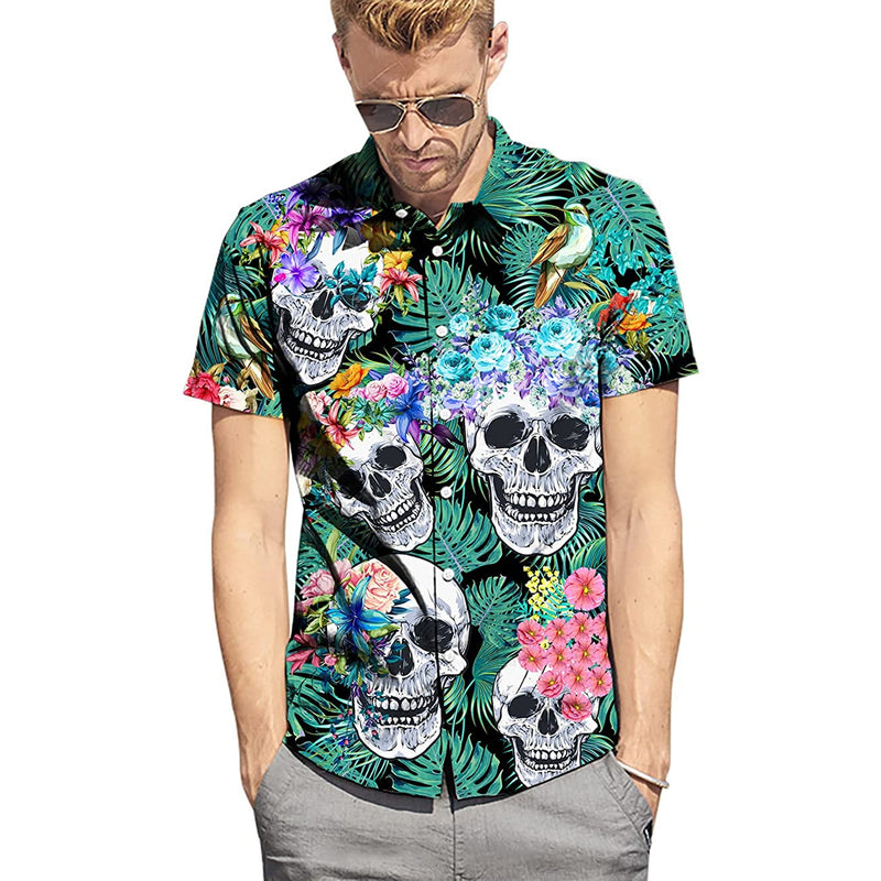 Floral Skull Funny Hawaiian Shirt