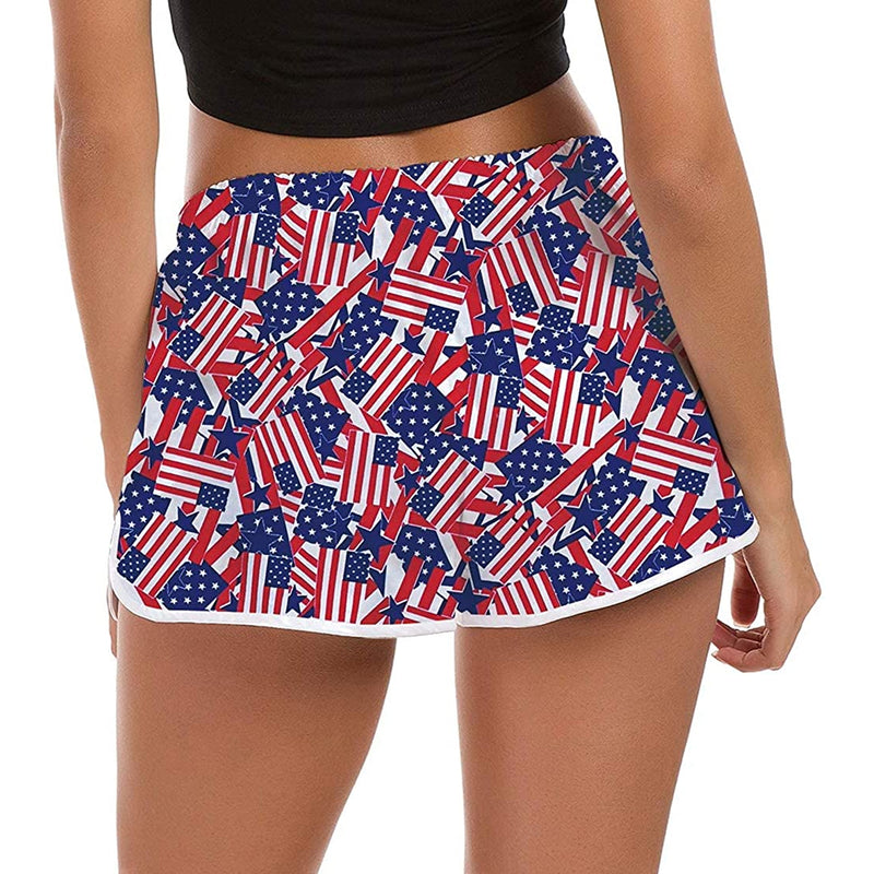 The USA Flag Funny Board Shorts for Women