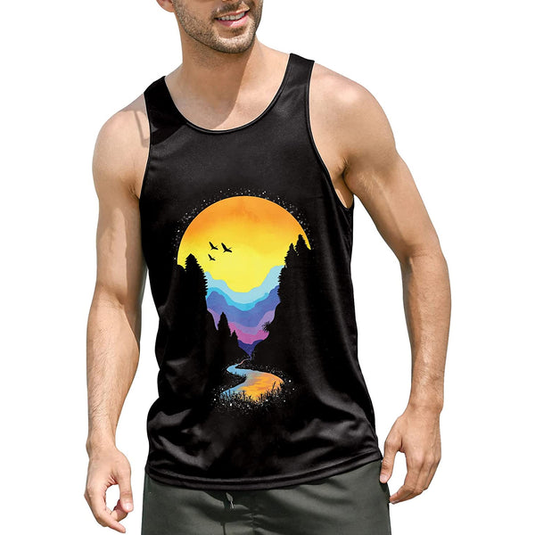 Forest Sunset Funny Tank Top
