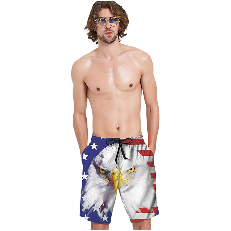 American Flag Eagle Funny Swim Trunks