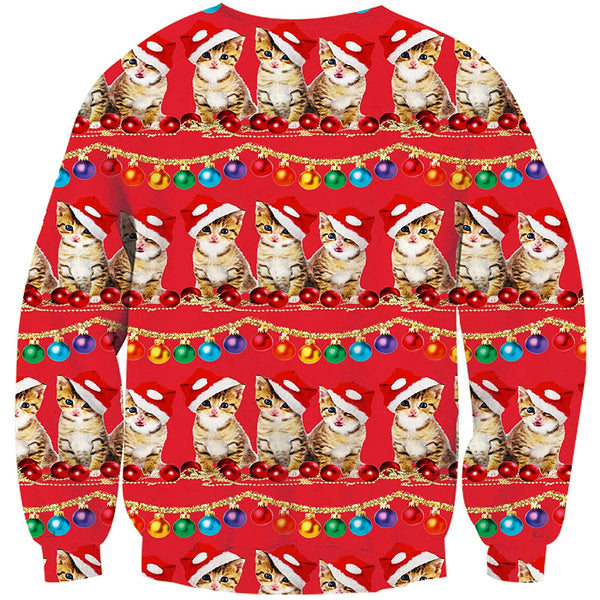 Bulbs Kittens Ugly Christmas Sweater