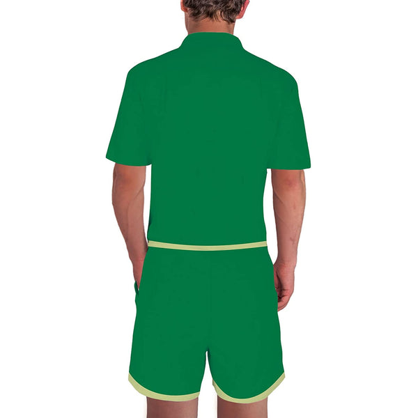 St. Patrick's Day Tuxedo Shamrock Belt Male Romper