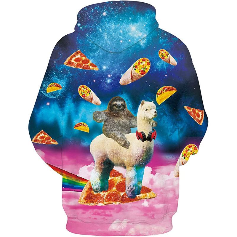 Sloth Riding Llama Funny Hoodie