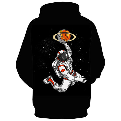 Astronaut Weltraum Basketball Lustiger Kapuzenpullover