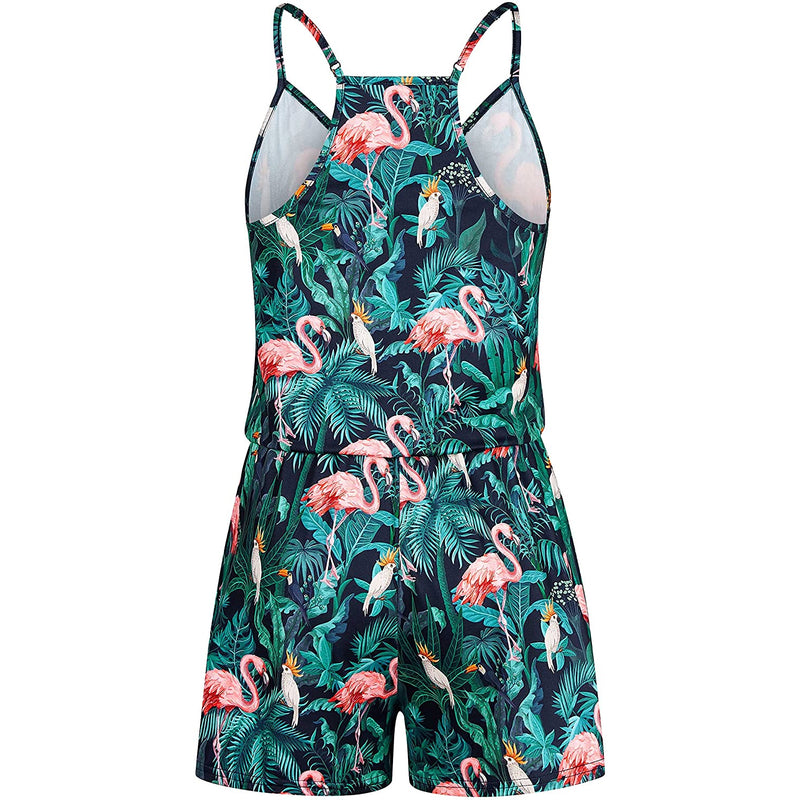 Parrots Flamingo Leaf Funny Romper for Women