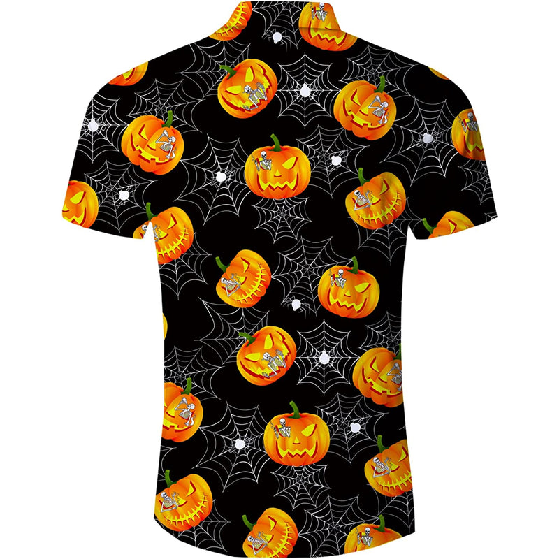 Halloween Spider Pumpkin Funny Hawaiian Shirt