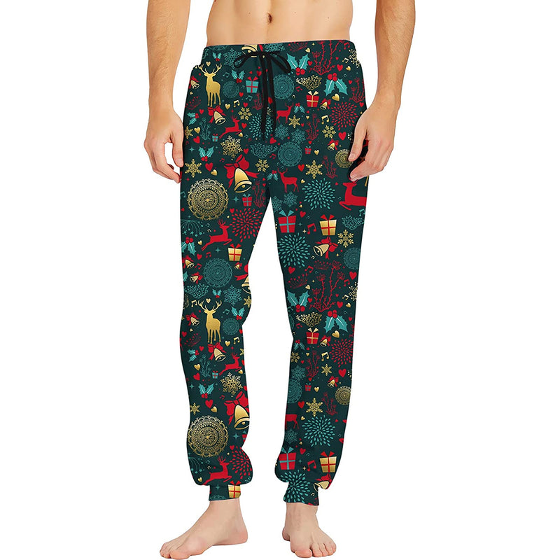 Bells & Deer Christmas Funny Sweatpants