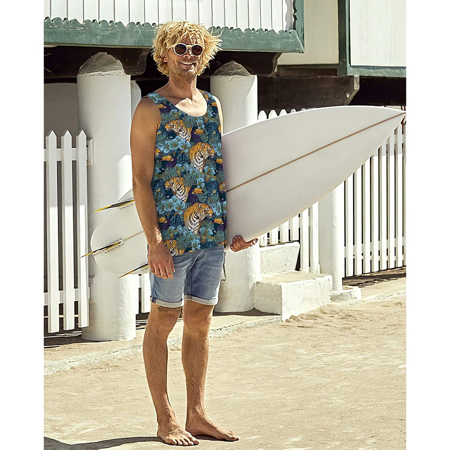 Bladeren Tijger Grappig Tank Top