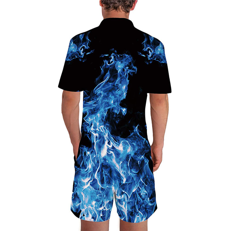 Blue Flame Male Romper