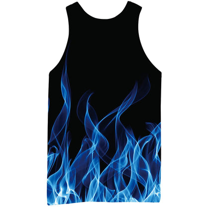 Lustiges Tank Top mit blauer Flamme