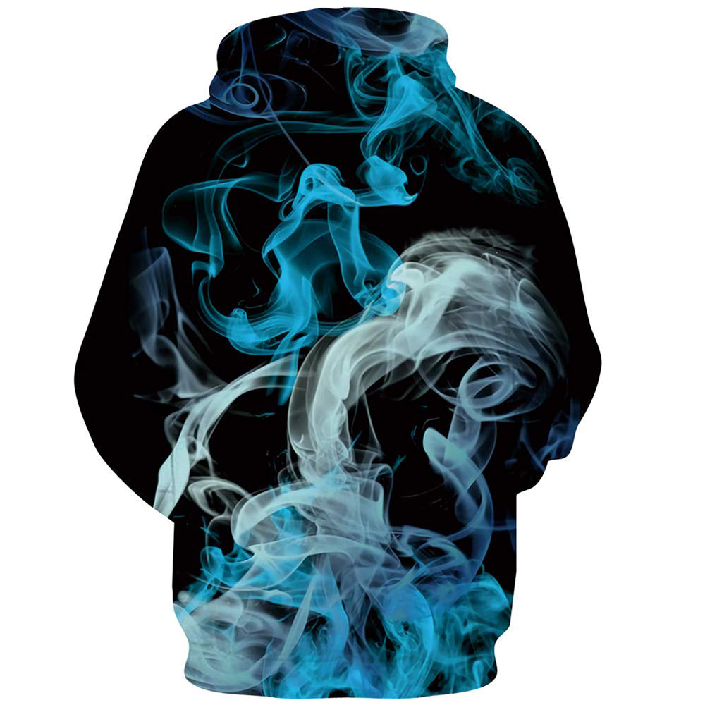 Blauw en wit rook hoodie