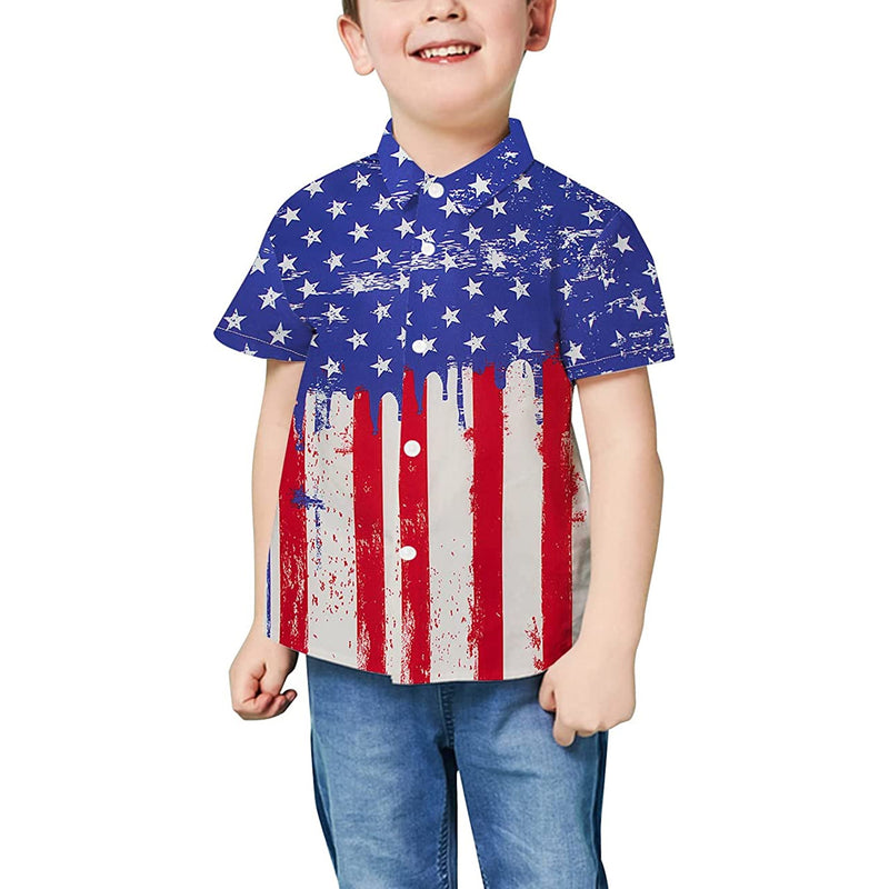Melting American Flag Funny Toddler Hawaiian Shirt