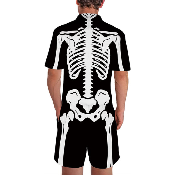 Halloween Skeleton Men Romper