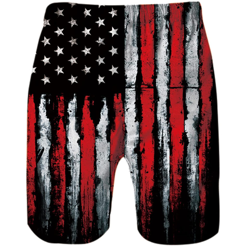 Melting American Flag Funny Swim Trunks