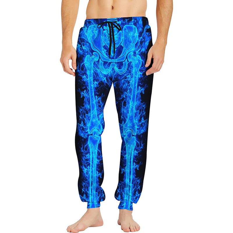 Ice Fire Skeleton Funny Joggers