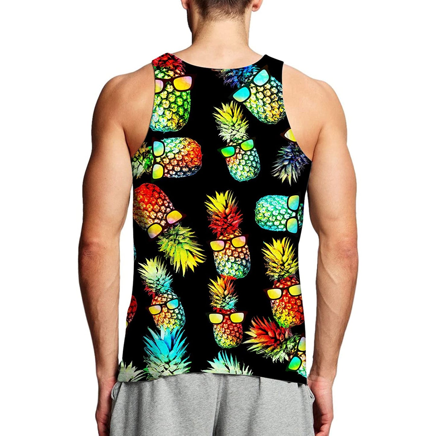 Zwarte zonnebril ananas grappige tanktop