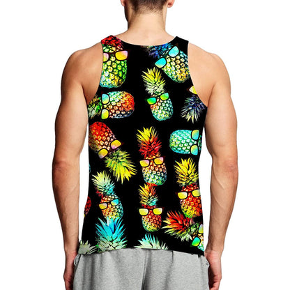 Zwarte zonnebril ananas grappige tanktop