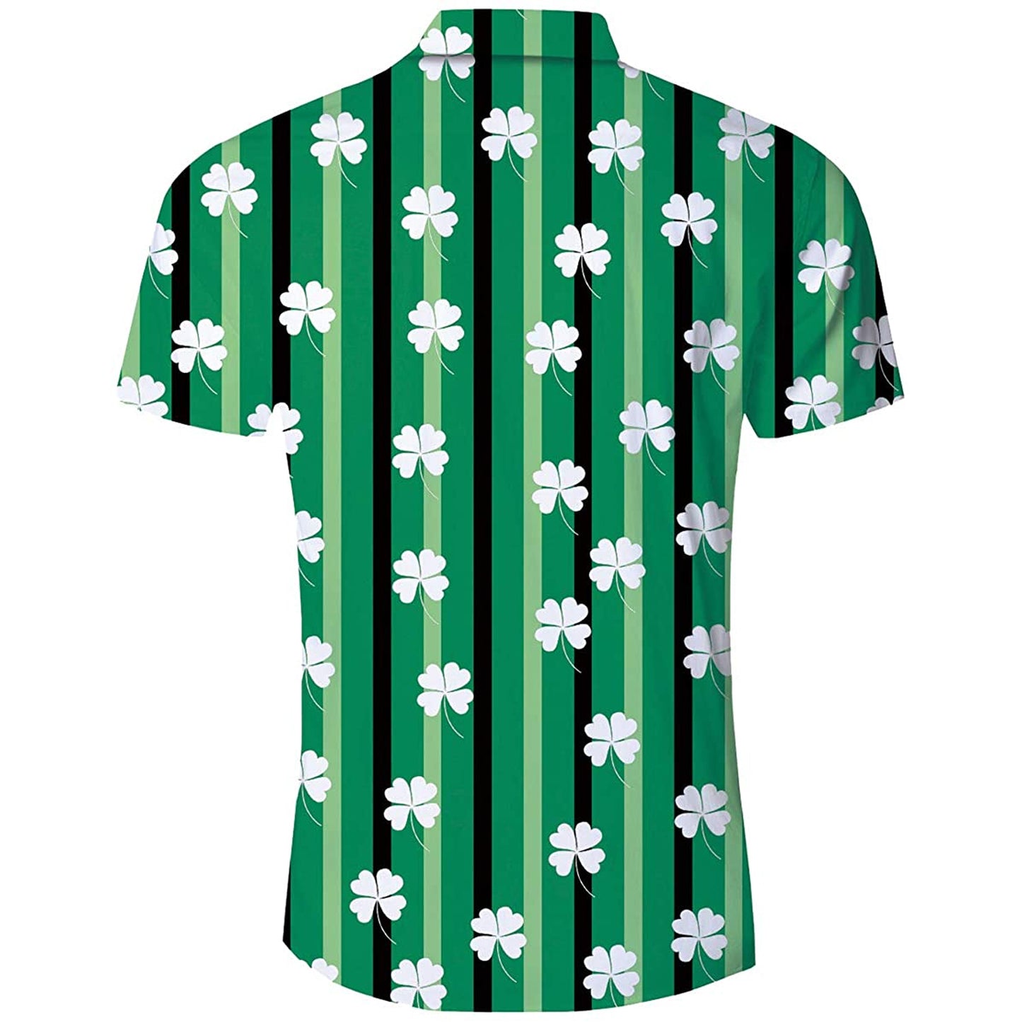 Groene strepen klavertje vier grappig Hawaiiaans shirt