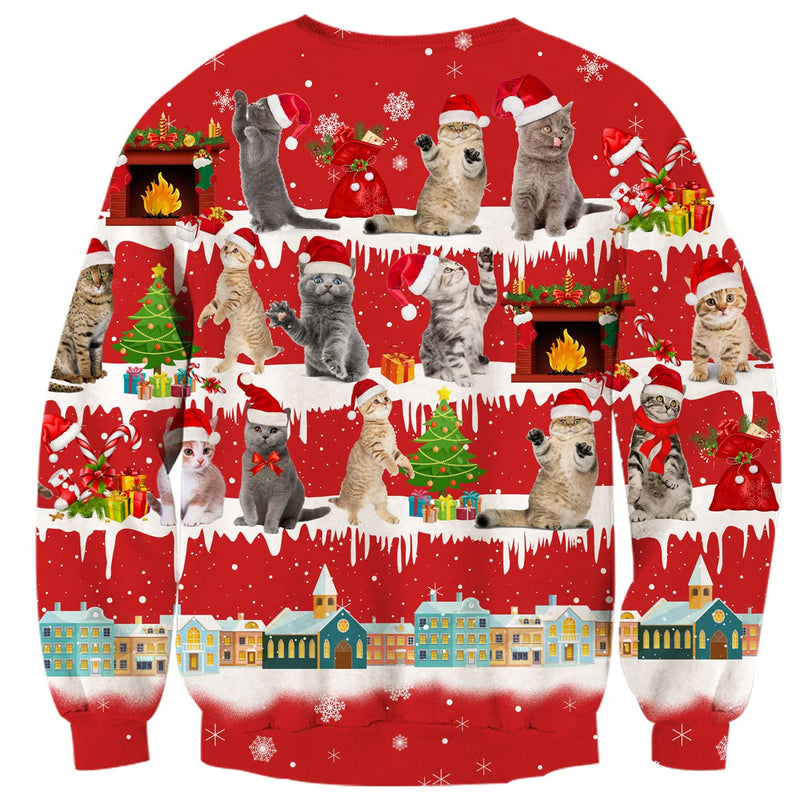 Santa Cats Ugly Christmas Sweater