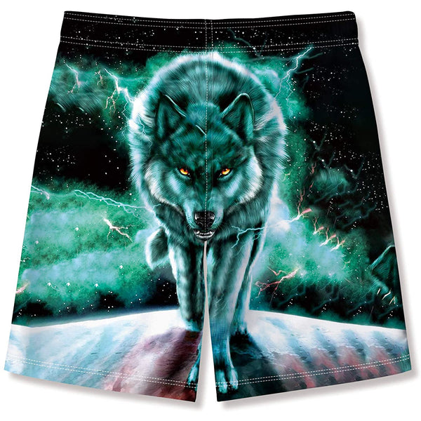 Green Wolf Funny Boy Swim Trunk