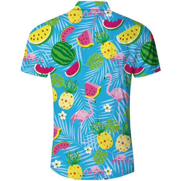 Flamingo Fruits Funny Hawaiian Shirt