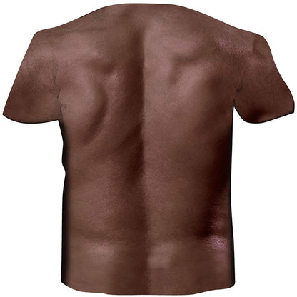 Zwarte, blote, spier, grappige T-shirt