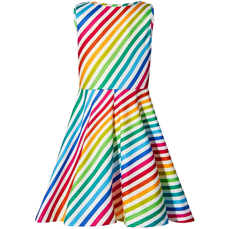 Rainbow Stripe Funny Girl Dress