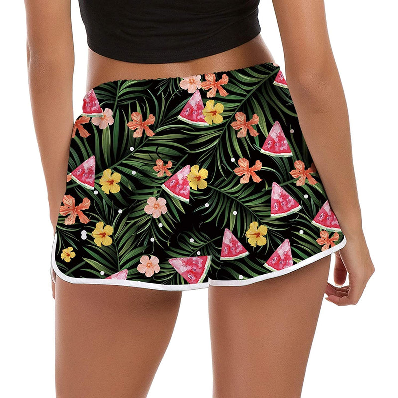 Tropical Watermelon Funny Board Shorts for Women